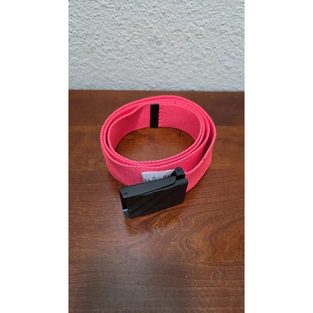Adidas Red Woven Belt Black Metal Buckle Size OS